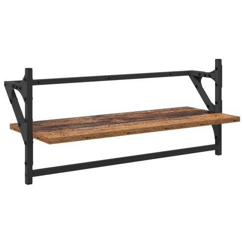 Комплект стенни рафтове 6 pcs Старо дърво 100 x 25 x 30 cm