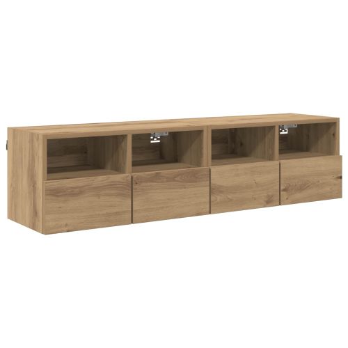 Кабинети за телевизор на стената 2 pcs Дъб 60 x 30 x 30 cm