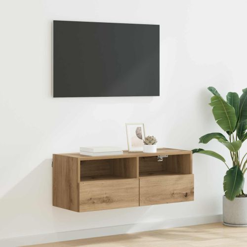 TV стенен шкаф Дъб 80 x 30 x 30 см Инженерно дърво
