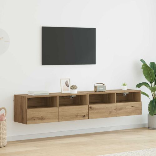 Кабинети за телевизор на стената 2 pcs Дъб 80 x 30 x 30 см