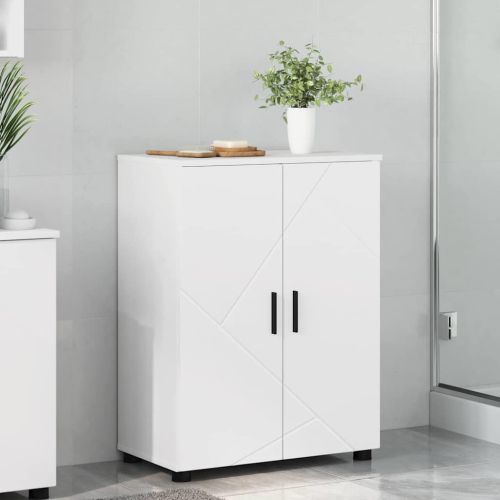 Шкаф за баня Бяло 60 x 35 x 80 см Инженерно дърво & Метал
