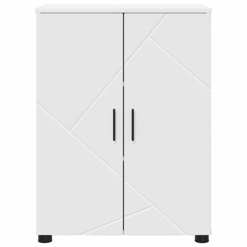 Шкаф за баня Бяло 60 x 35 x 80 см Инженерно дърво & Метал