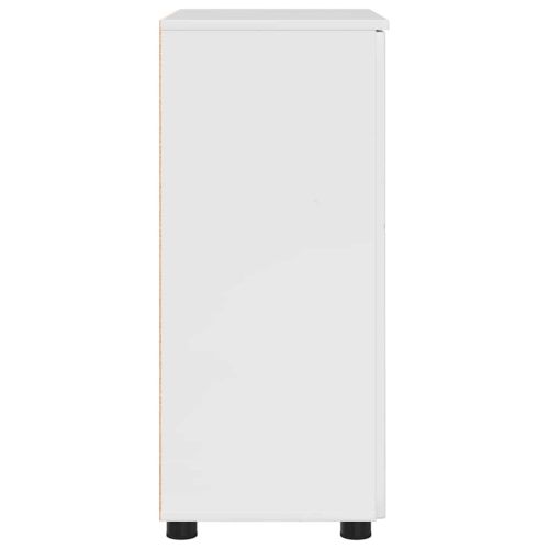 Шкаф за баня със съхранение Лъскаво бяло 60 x 35 x 80 см