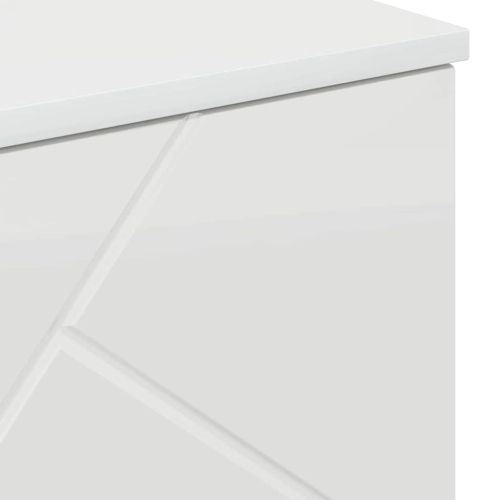 Шкаф за баня със съхранение Лъскаво бяло 60 x 35 x 80 см