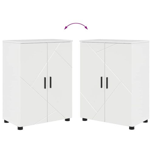 Шкаф за баня със съхранение Лъскаво бяло 60 x 35 x 80 см