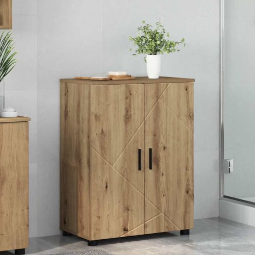 Шкаф за баня Дъб 60 x 35 x 80 см Инженерно дърво & Метал