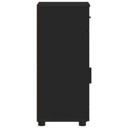 Шкаф за баня Черно 30 x 35 x 80 см Инженерно дърво & Метал