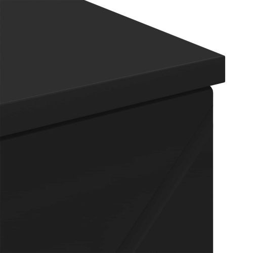 Шкаф за баня Черно 30 x 35 x 80 см Инженерно дърво & Метал
