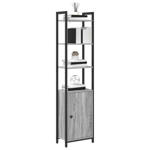 Шкаф за книги Сив Сонома 40 x 24 x 161 см Инженерно дърво