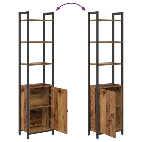 Шкаф за книги Старо дърво 40 x 24 x 161 см Инженерно дърво
