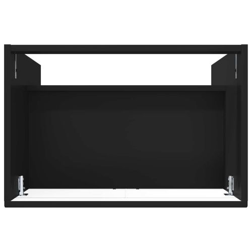 Мебел под мивка за баня Черно 78,5 x 37,5 x 81 см
