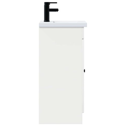 Баня с мивка Бял гланц 42 x 40 x 84,5 см Инженерна дървесина