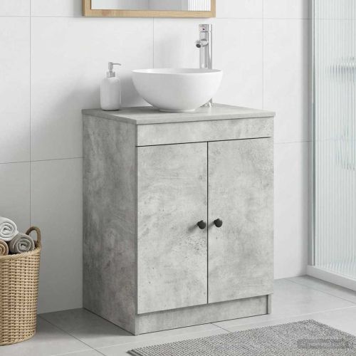 Шкаф за баня Бетонно сиво 54 x 41 x 70 см Инженерна дървесина