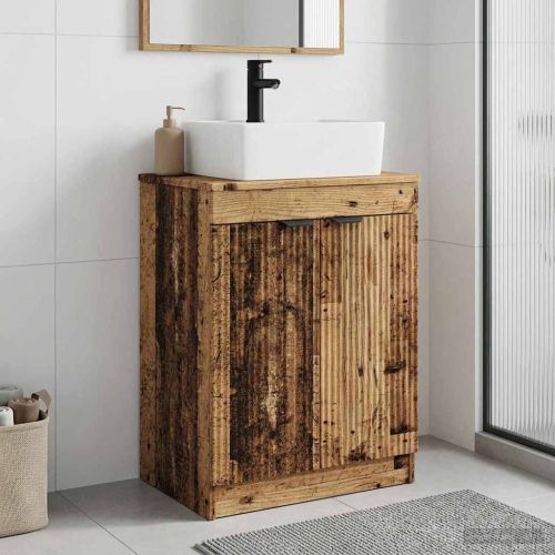 Баня с мивка Старо дърво 54 х 35 х 83 см Инженерна дървесина