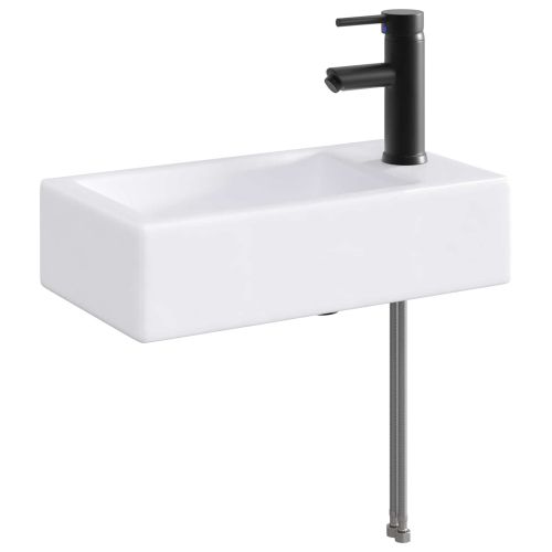 Мивка за баня Матово черно 45,5 x 25,5 x 13 см Метал