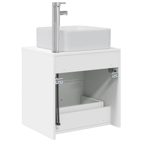 Монтирана на стена мивка и тоалетка Бяло 53 x 34,5 x 63 см