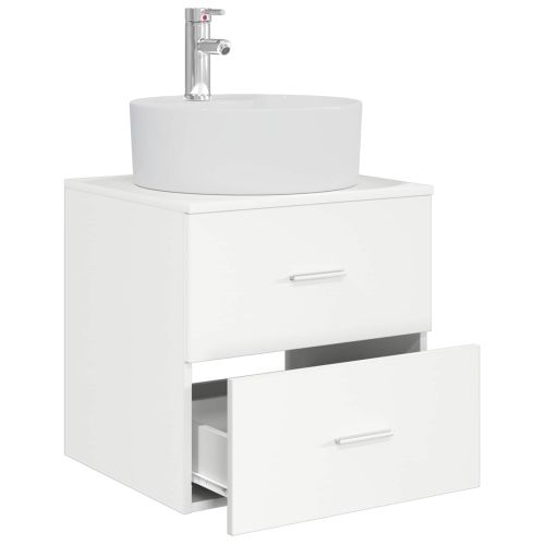 Монтирана на стена мивка и тоалетка Бяло 49,5 x 44,5 x 65 см