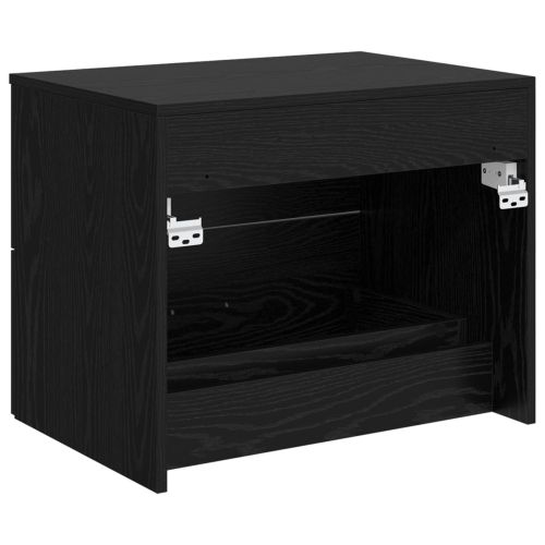 Шкаф за баня с монтаж на стена Черен дъб 62,5 x 44,5 x 50 см