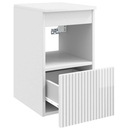 Шкаф за баня Бял гланц 30 x 35 x 50 см Инженерна дървесина