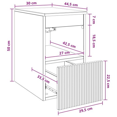 Шкаф за баня Черно 30 x 44,5 x 50 см Инженерна дървесина