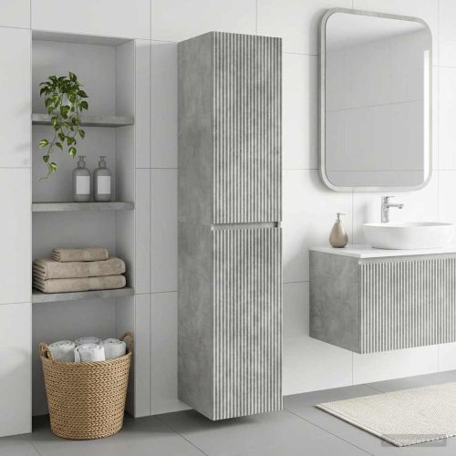 Стенно Баня Кабинет Бетонно сиво 33 x 34,5 x 160 см