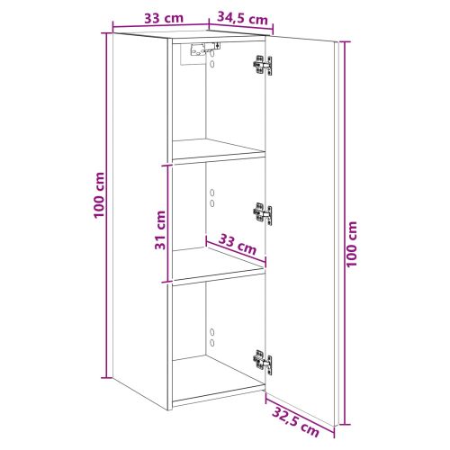 Стенно Баня Кабинет Сив Сонома 33 x 34,5 x 100 см