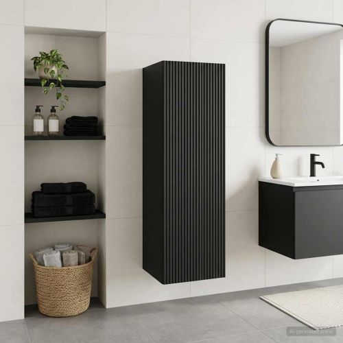 Стенно Баня Кабинет Черно 33 x 34,5 x 60 см Инженерна дървесина