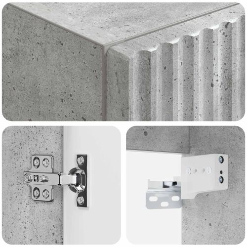 Стенно Баня Кабинет Бетонно сиво 33 x 34,5 x 60 см