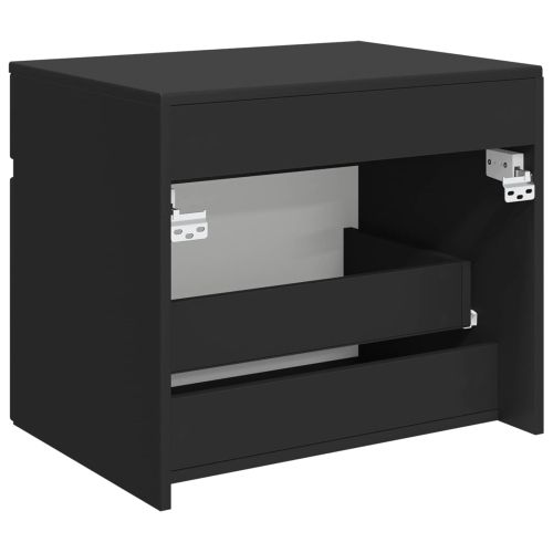 Стенно Баня Кабинет Черно 59 x 44,5 x 50 см Инженерна дървесина