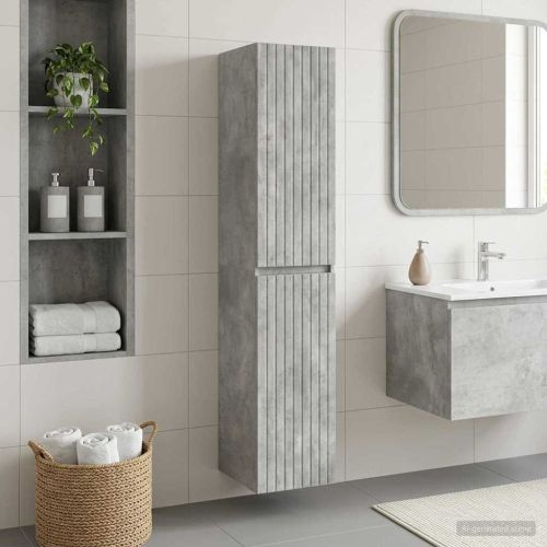 Стенно Баня Кабинет Бетонно сиво 33 x 34,5 x 160 см