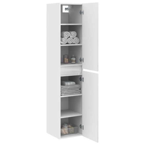 Стенно Баня Кабинет Бял гланц 33 x 34,5 x 160 см