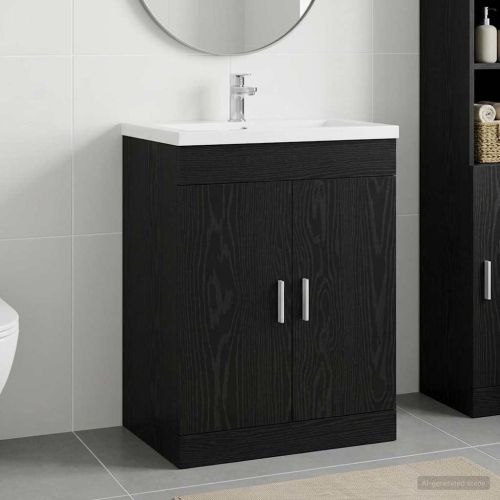 Кабинет под мивка за баня Черен дъб 78,5 x 37,5 x 81 см