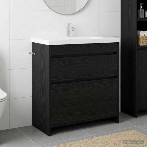 Кабинет под мивка за баня Черен дъб 78,5 x 37,5 x 81 см