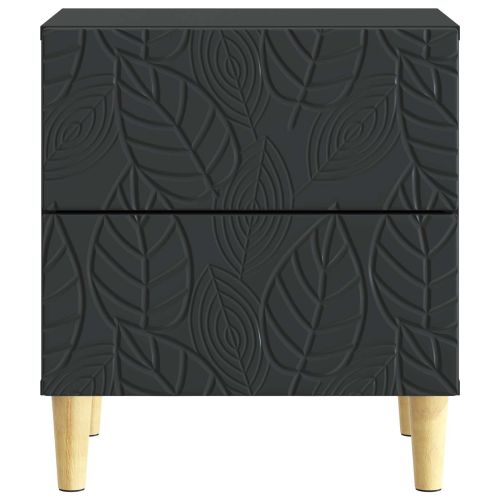 Нощно шкафче 2 pcs Черно 43 x 34,5 x 48 см Инженерна дървесина