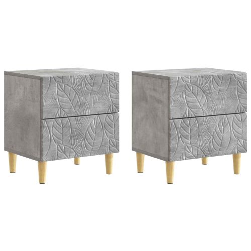 Нощно шкафче 2 pcs Бетонно сиво 43 x 34,5 x 48 см