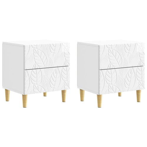 Нощно шкафче 2 pcs Бял гланц 43 x 34,5 x 48 см