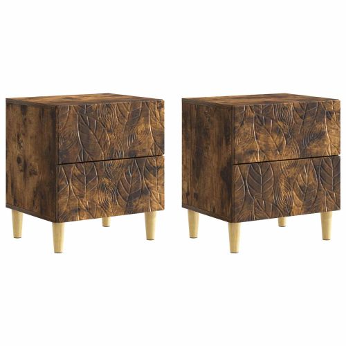 Нощно шкафче 2 pcs Опушен дъб 43 x 34,5 x 48 см