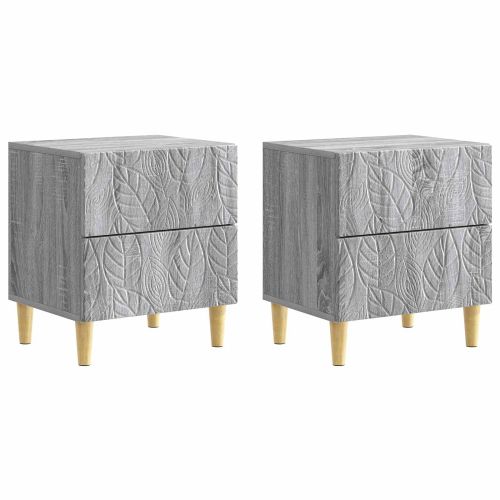 Нощно шкафче 2 pcs Сив Сонома 43 x 34,5 x 48 см