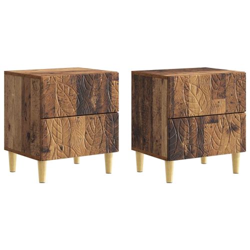 Нощно шкафче 2 pcs Старо дърво 43 x 34,5 x 48 см