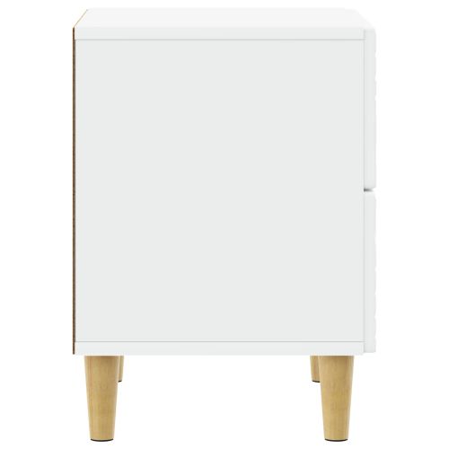 Нощно шкафче Бяло 62 x 34,5 x 48 см Инженерна дървесина
