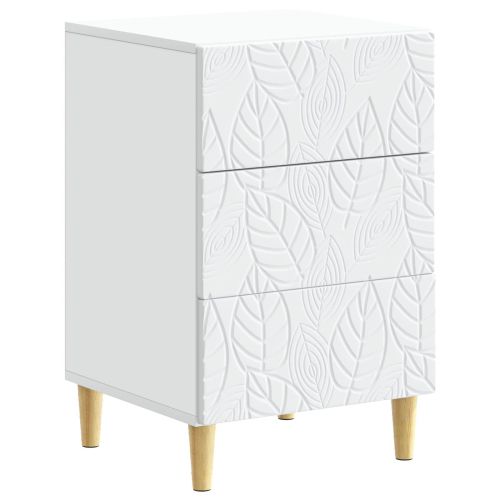 Нощно шкафче Бяло 43 x 39,5 x 66,5 см Инженерна дървесина