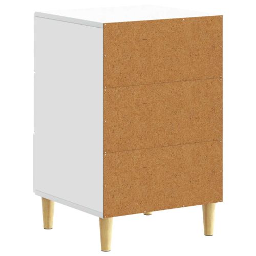 Нощно шкафче Бяло 43 x 39,5 x 66,5 см Инженерна дървесина