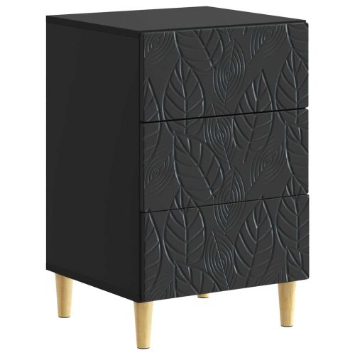 Нощно шкафче Черно 43 x 39,5 x 66,5 см Инженерна дървесина