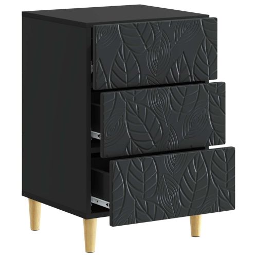 Нощно шкафче Черно 43 x 39,5 x 66,5 см Инженерна дървесина