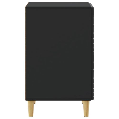 Нощно шкафче Черно 43 x 39,5 x 66,5 см Инженерна дървесина