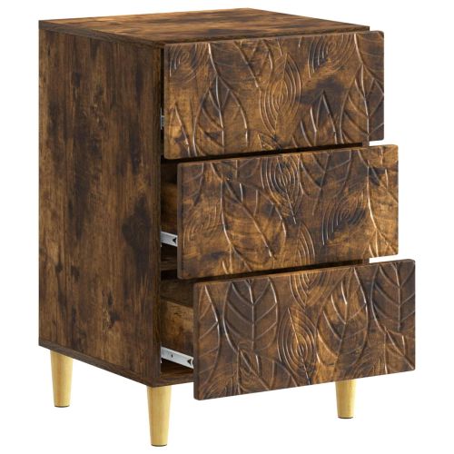 Нощно шкафче Опушен дъб 43 x 39,5 x 66,5 см Инженерна дървесина