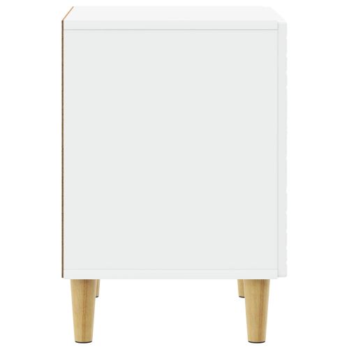 Нощно шкафче Бяло 43 x 34,5 x 50 см Инженерна дървесина