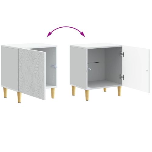 Нощно шкафче 2 pcs Бяло 43 x 34,5 x 50 см Инженерна дървесина