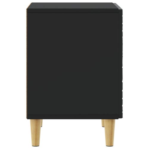 Нощно шкафче 2 pcs Черно 43 x 34,5 x 50 см Инженерна дървесина