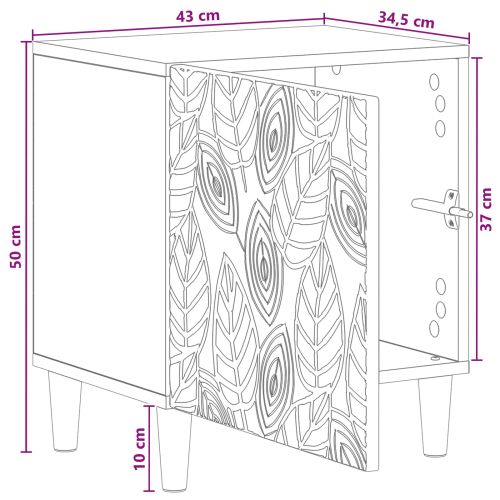 Нощно шкафче Бетонно сиво 43 x 34,5 x 50 см Инженерна дървесина